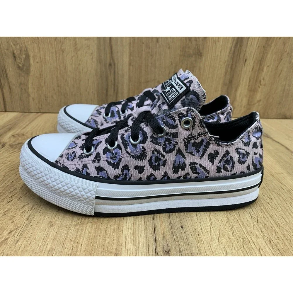 Converse Chuck Taylor Eva Lift Heart Print Platform Junior Kids Size 3